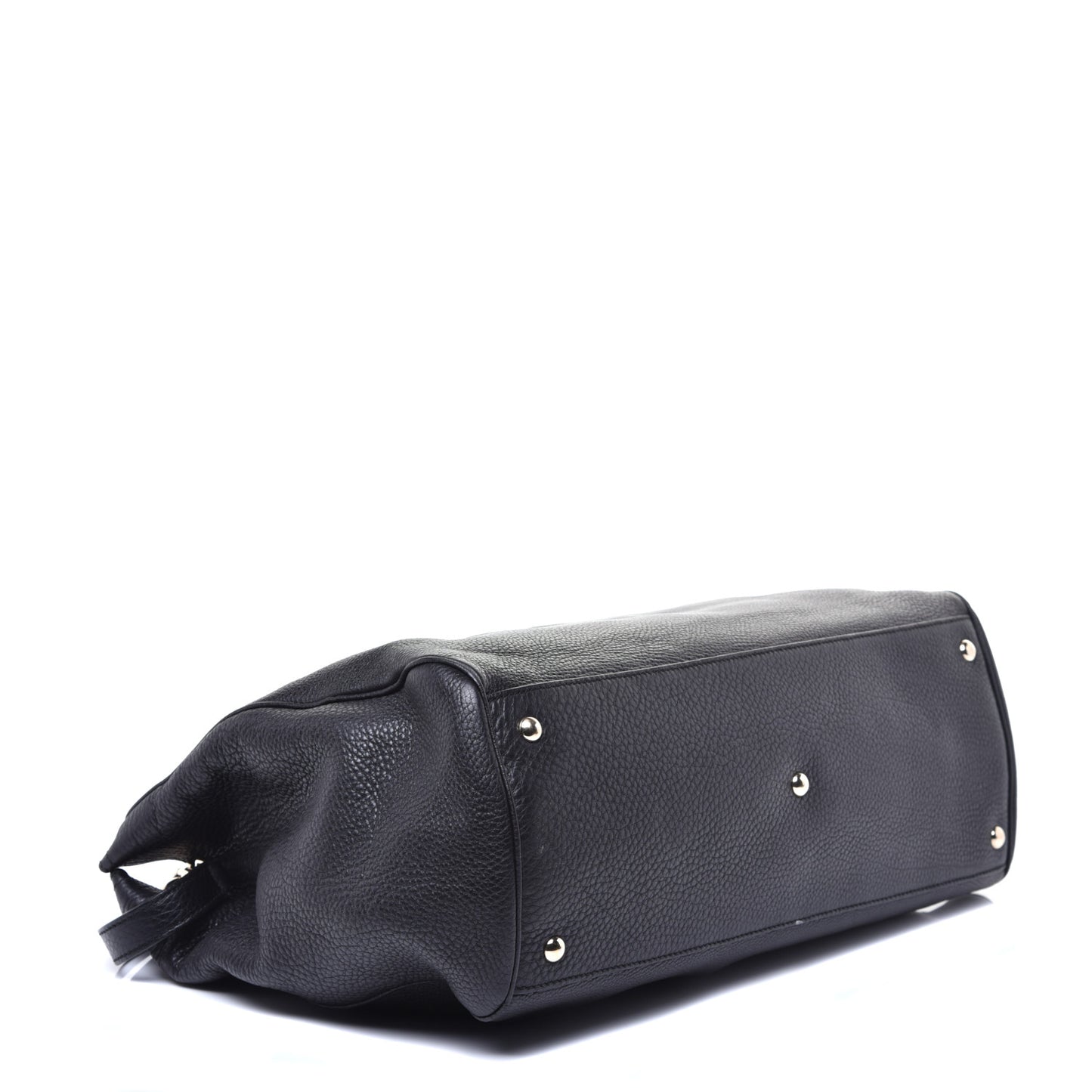 Calfskin Large Bamboo Shopper Tote Black
