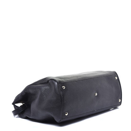 Gucci Calfskin Large Bamboo Shopper Tote Black 4 of 10