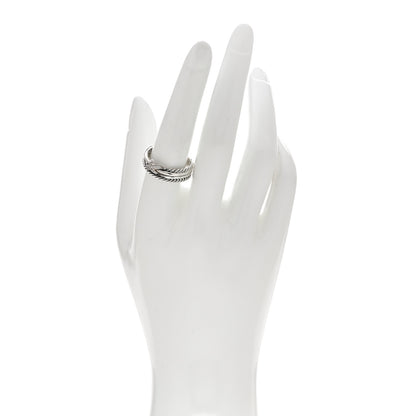 David Yurman Sterling Silver Diamond X Crossover Ring 58 8.25 2 of 4