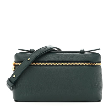 Loro Piana Grained Calfskin L19 Extra Pocket Pouch New Petrolio 1 of 9