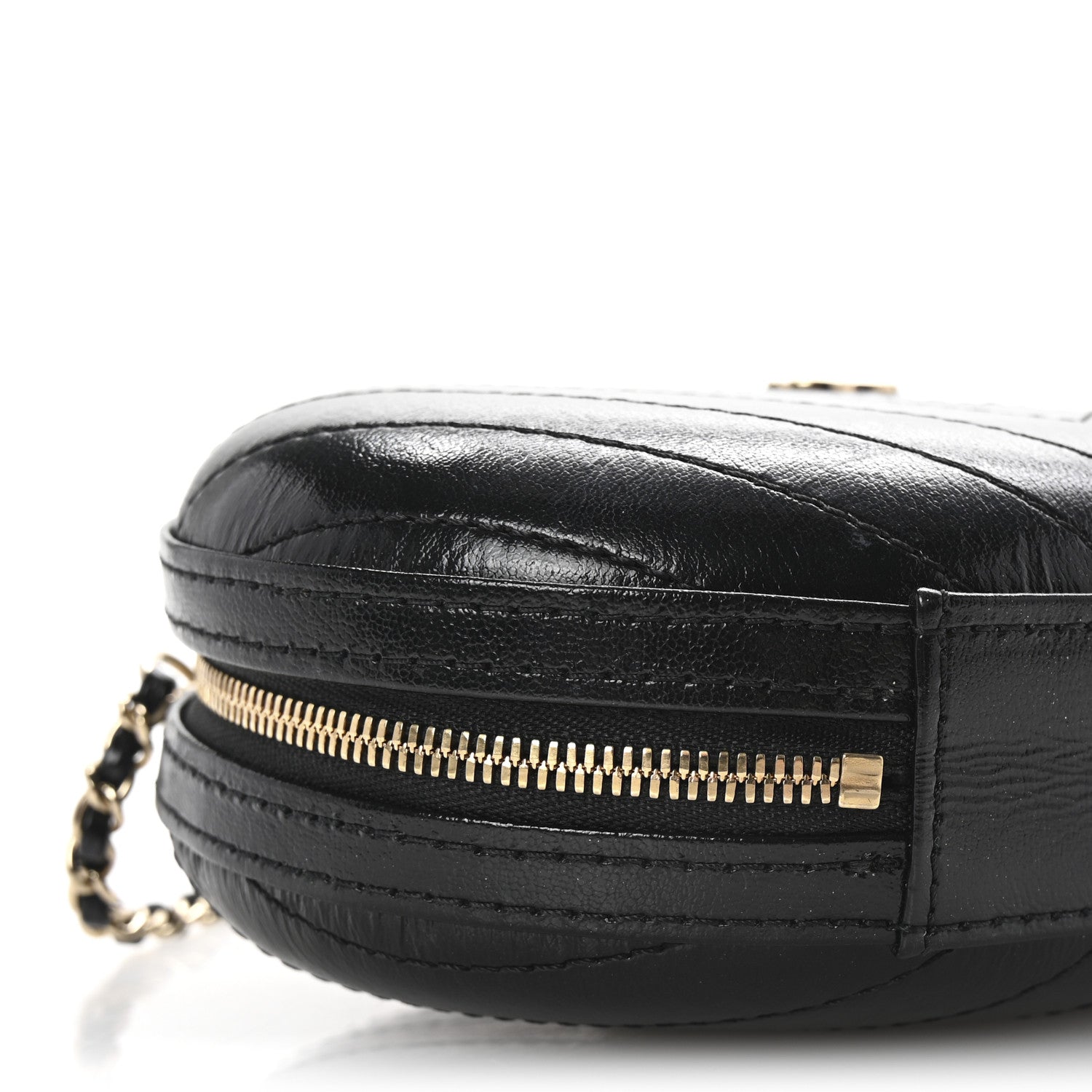 Chanel Calfskin Chevron Stitched Evening Bag Black 9 of 10
