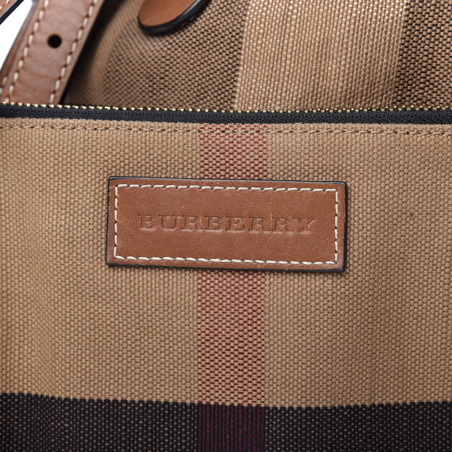 Burberry Canvas Check Grainy Calfskin Heston Crossbody Black 9 of 9