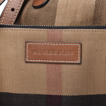 Burberry Canvas Check Grainy Calfskin Heston Crossbody Black 9 of 9