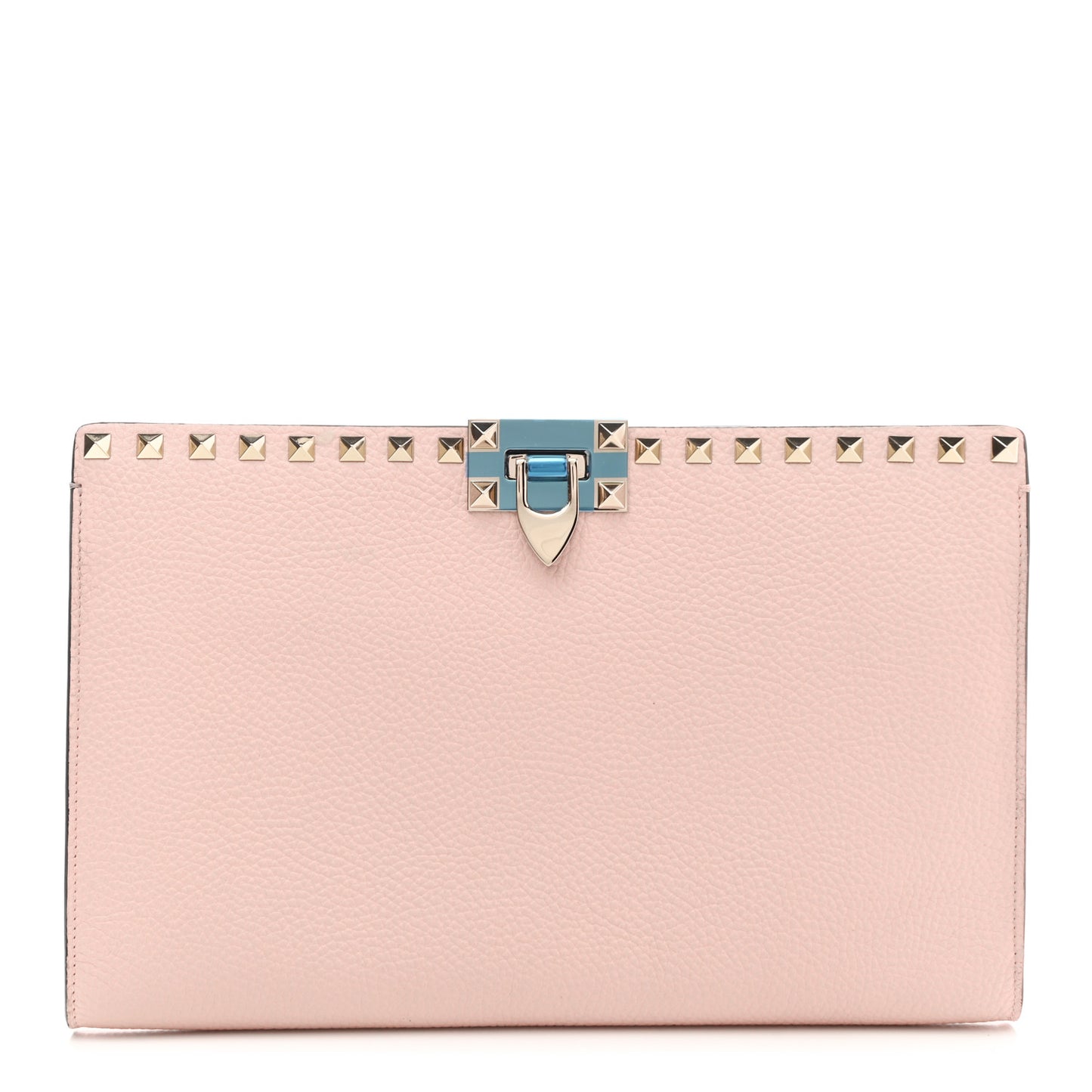 Vitello Rockstud Large Flat Pouch Light Pink