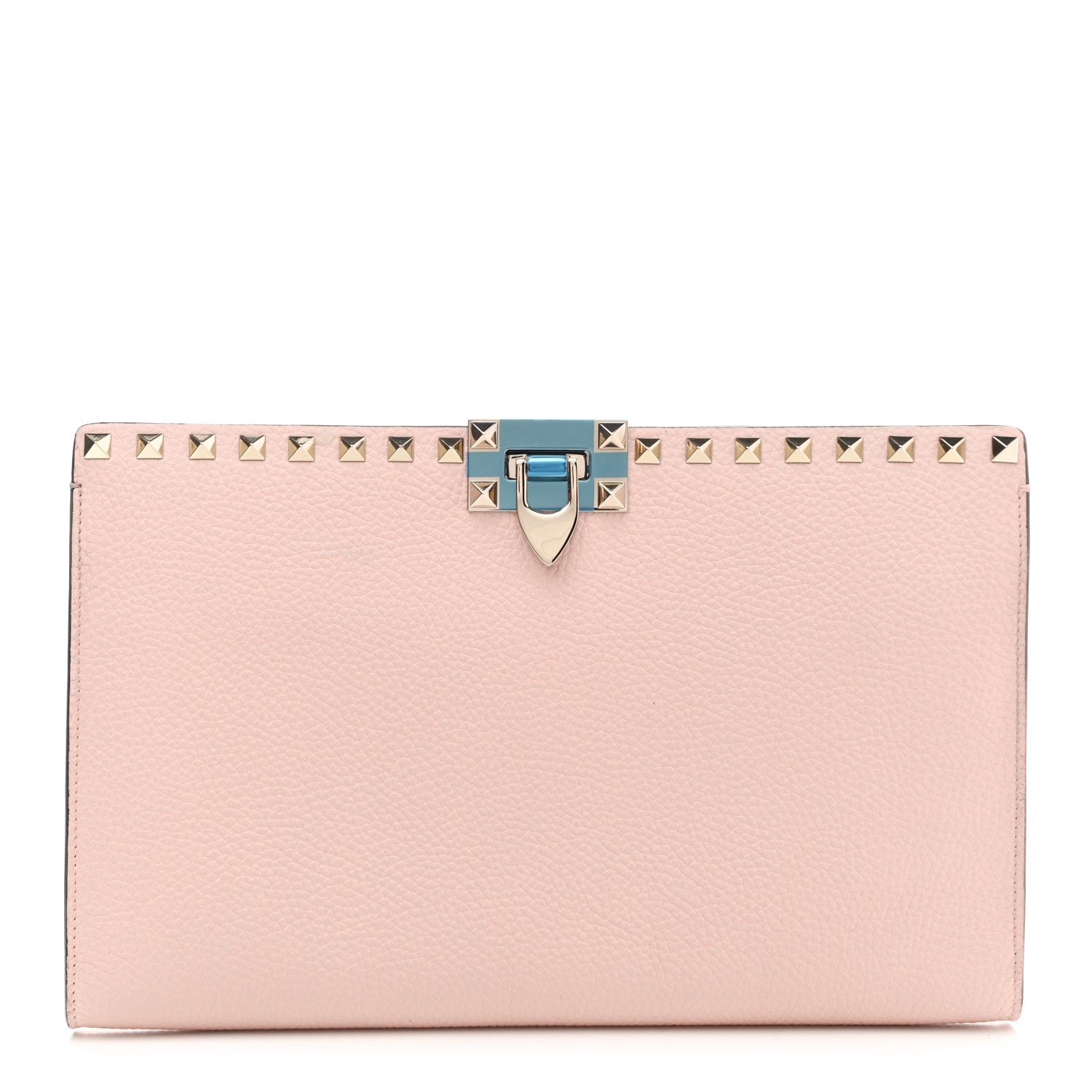 Valentino Garavani Vitello Rockstud Large Flat Pouch Light Pink 1 of 7
