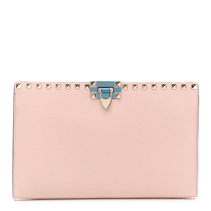 Valentino Garavani Vitello Rockstud Large Flat Pouch Light Pink 1 of 7