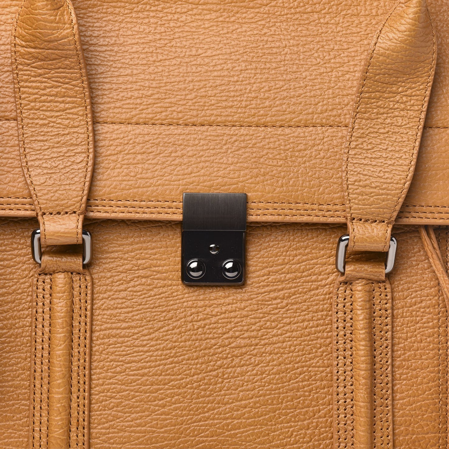 3.1 Textured Calfskin Large Pashli Satchel Amber