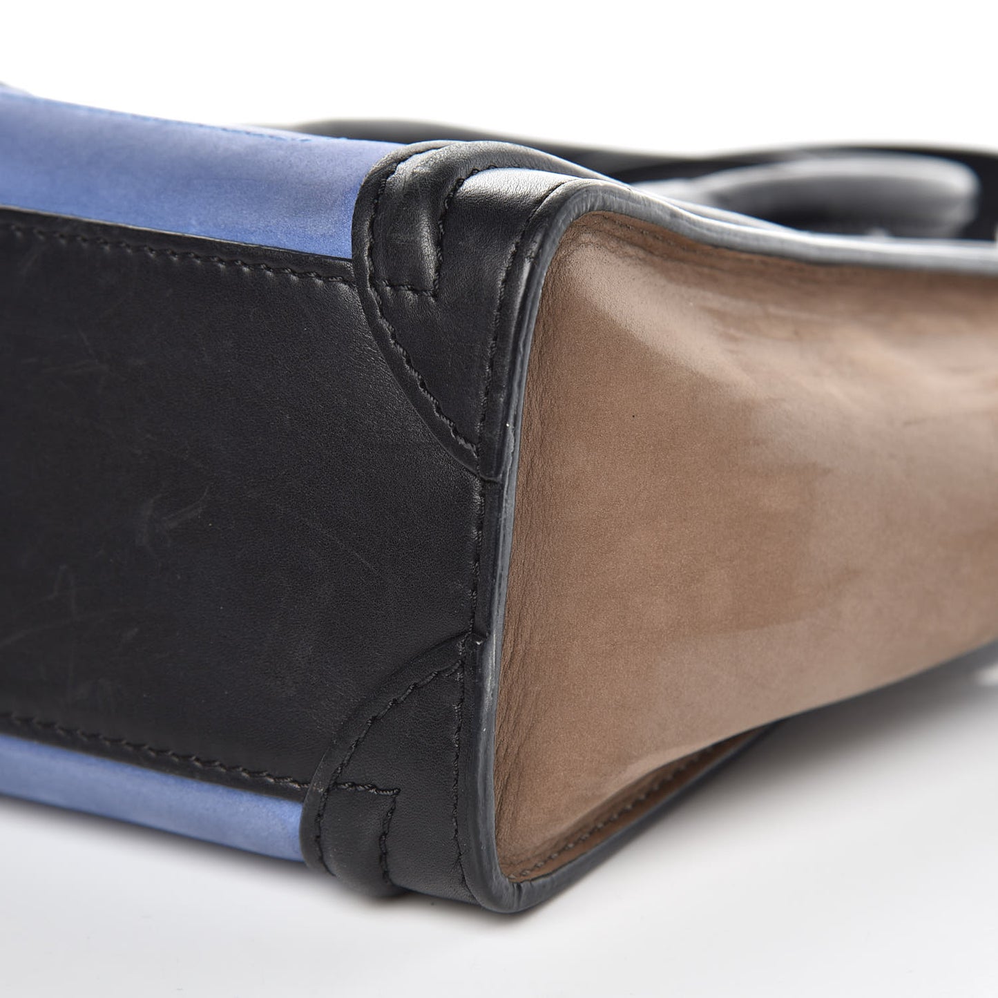 Nubuck Smooth Calfskin Nano Tri-Color Luggage Royal Blue