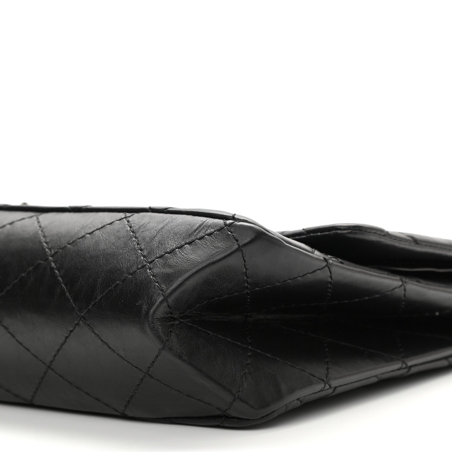 Aged Calfskin Quilted 2.55 Reissue 227 Flap Black