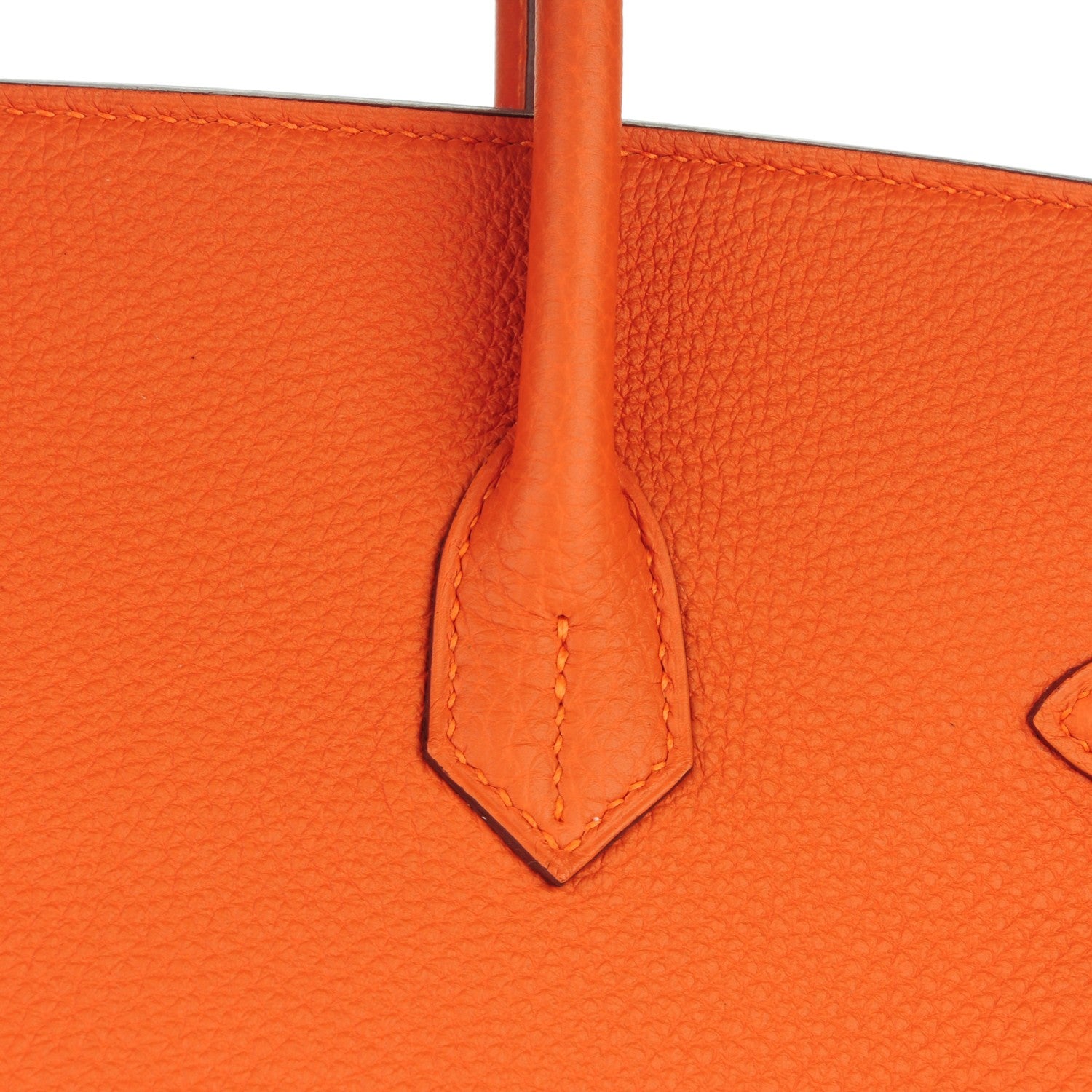 Hermes Togo Horseshoe Birkin 35 Orange Rouge Casaque 27 of 27