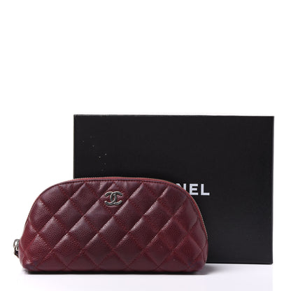Chanel Caviar Quilted Cosmetic Case Burgundy 12 of 12