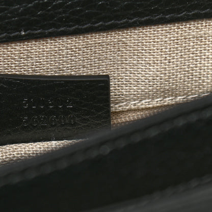 Gucci Dollar Calfskin Interlocking G Top Handle Shoulder Bag Black 6 of 9