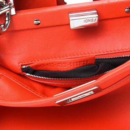 Fendi Nappa Mini Peekaboo Iconic Satchel Papavero 8 of 14