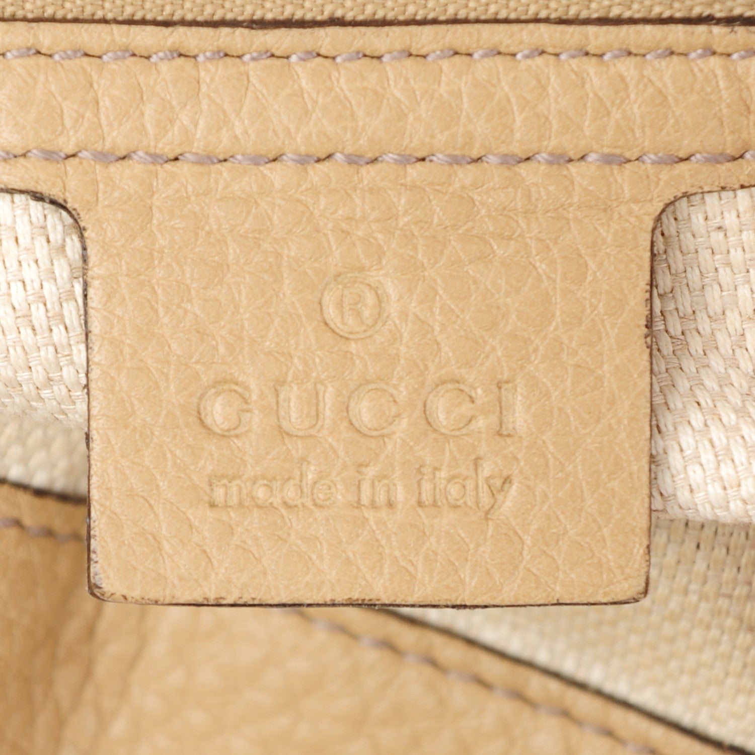 Gucci Pebbled Calfskin Large Soho Chain Shoulder Bag Cream 6 of 7