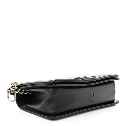 Chanel Calfskin Chevron Quilted Medium Boy Flap Black 4 of 10