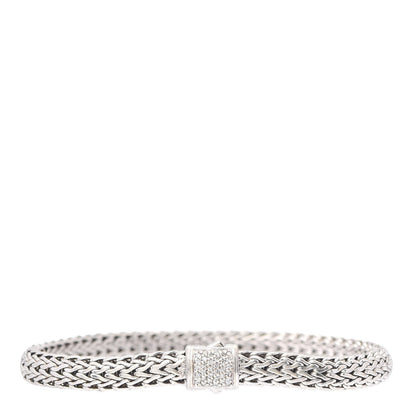 John Hardy Sterling Silver Diamond 6.5mm Classic Chain Bracelet 1 of 5