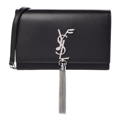 Saint Laurent Smooth Calfskin Classic Monogram Kate Tassel Chain Wallet Black 1 of 12