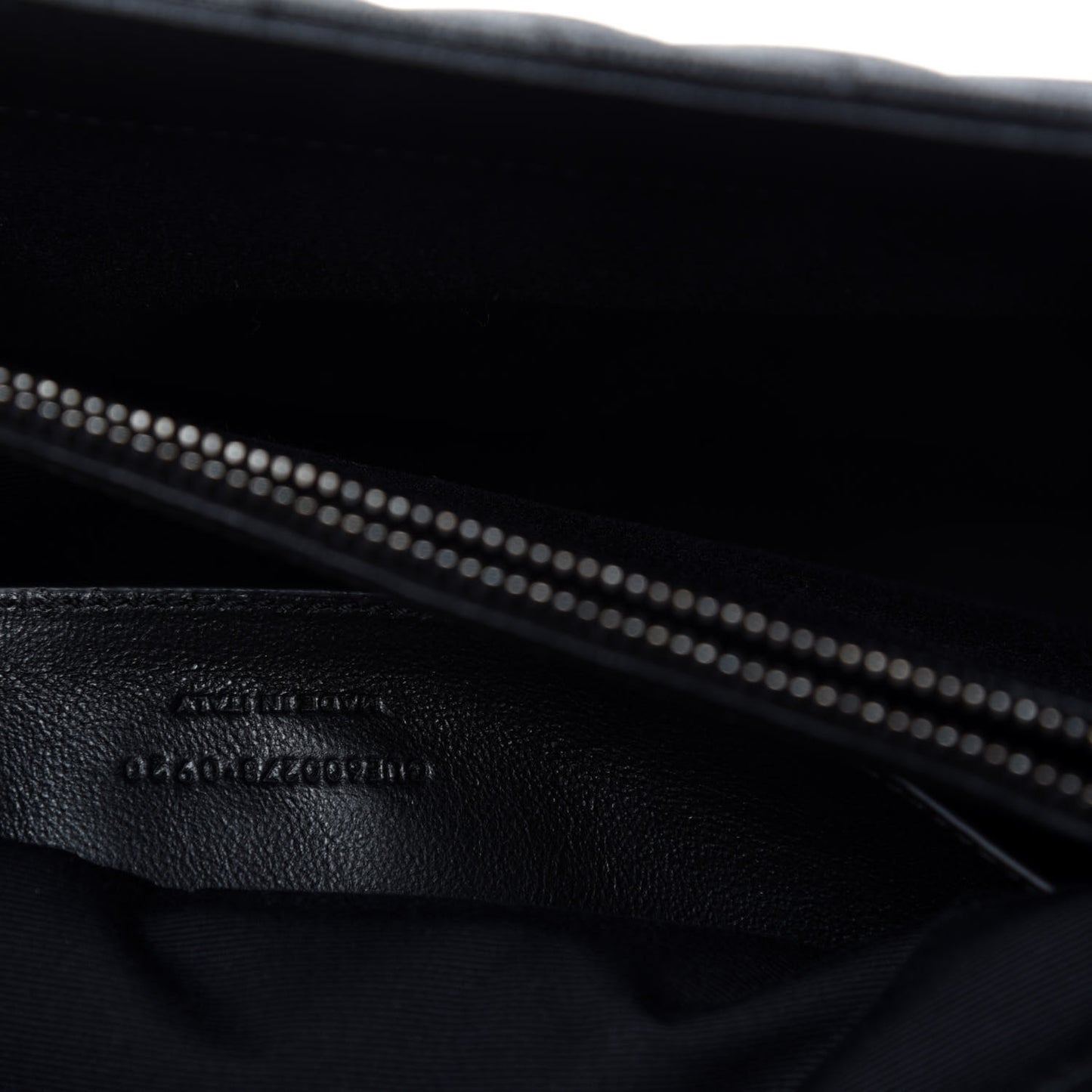 Sheepskin Matelasse Chevron Monogram Large College Satchel Black