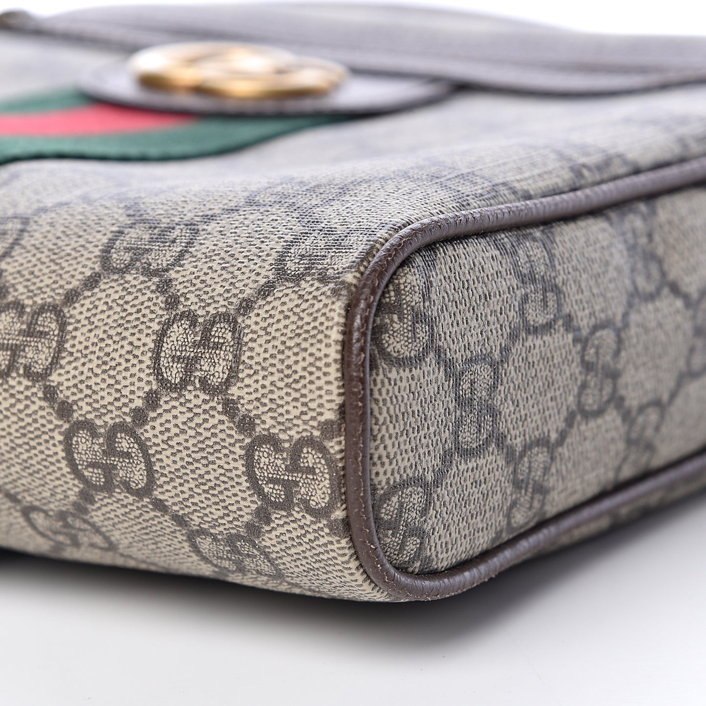 GG Supreme Monogram Web Small Ophidia Messenger Bag Brown