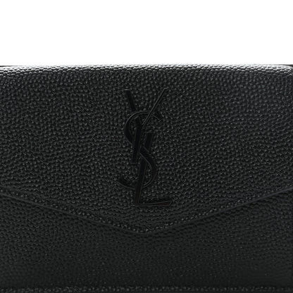 Saint Laurent Grain de Poudre Uptown Card Holder Black 9 of 11