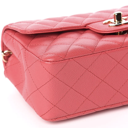 Chanel Caviar Quilted Mini Rectangular Flap Dark Pink 8 of 10