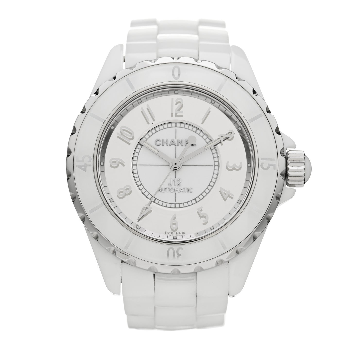 Stainless Steel Ceramic 38mm J12 Mirror Automatic Watch White