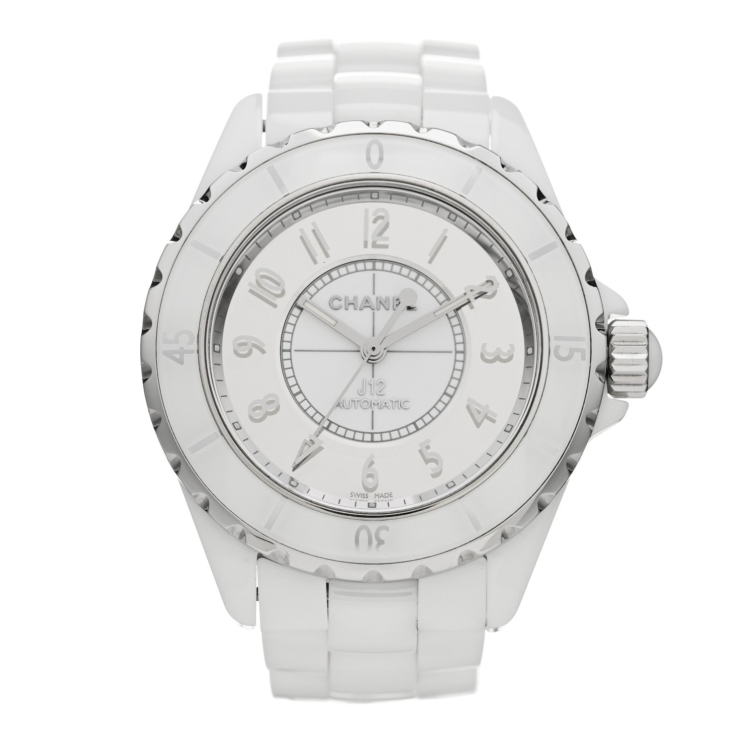 Chanel Stainless Steel Ceramic 38mm J12 Mirror Automatic Watch White 1 of 5