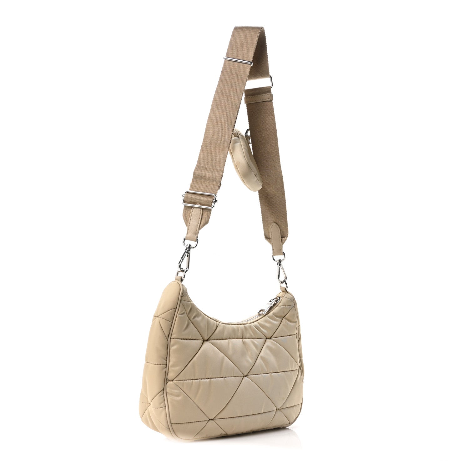 Prada Re-Nylon Triangle Quilted Padded Patchwork System Shoulder Bag Deserto 3 of 10