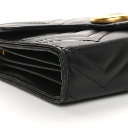 Gucci Calfskin Matelasse GG Marmont Chain Wallet Black 8 of 9