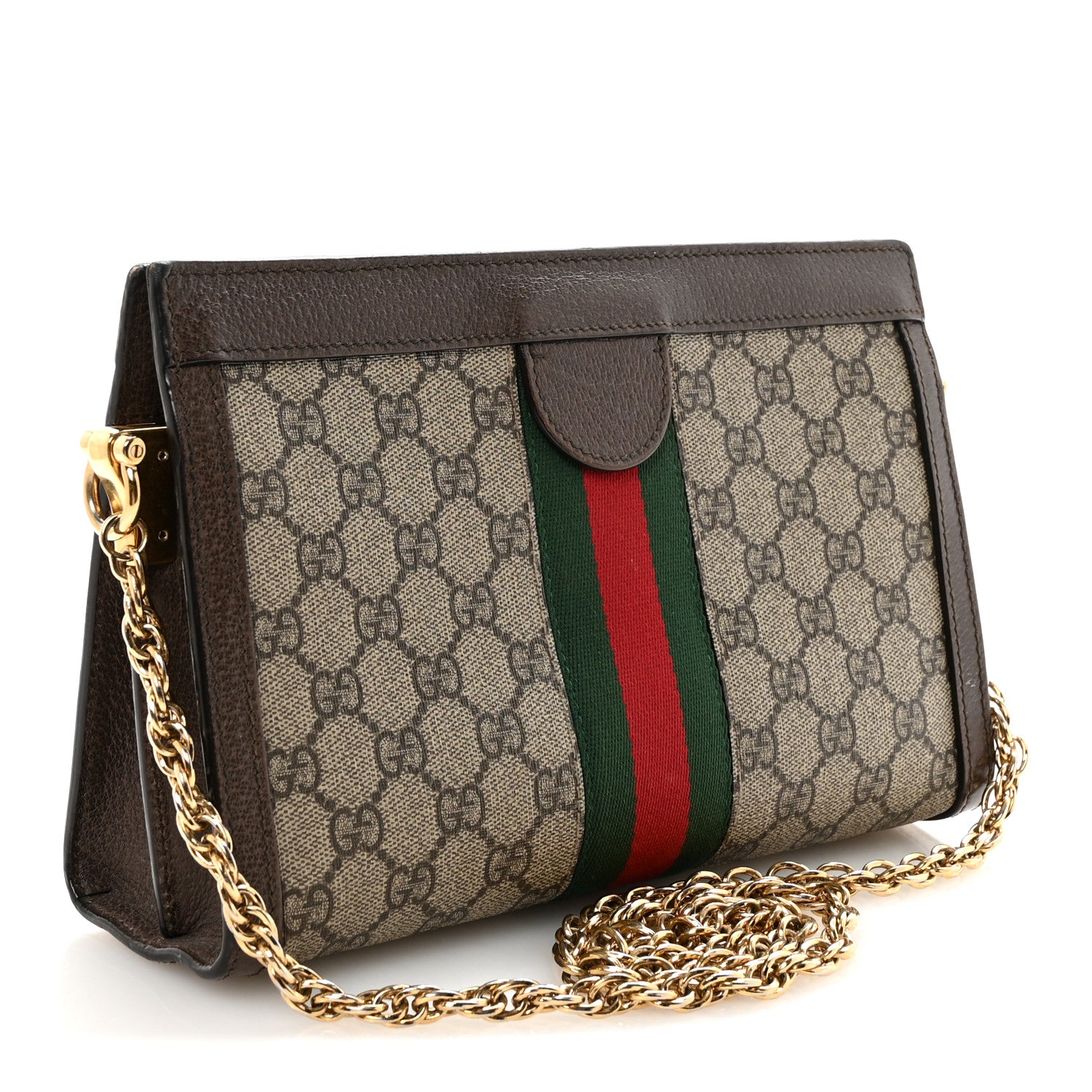Gucci GG Supreme Monogram Web Small Ophidia Chain Shoulder Bag Brown 3 of 10