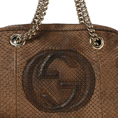 Gucci Snakeskin Small Soho Bowler Brown 7 of 10