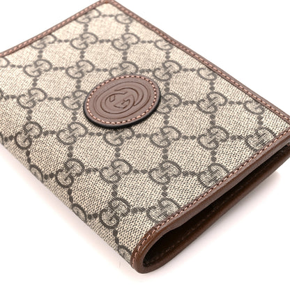 Gucci GG Supreme Monogram Azalea Calfskin Retro Interlocking G Passport Case Beige Red 10 of 11