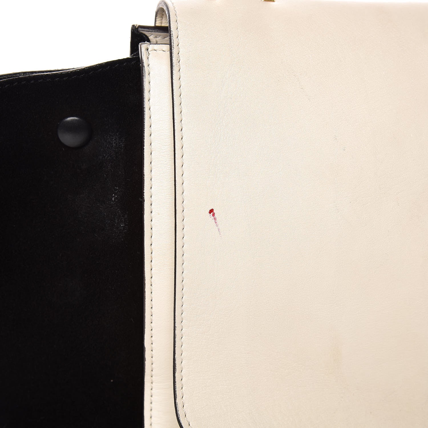 Celine Calfskin Suede Whipsnake Medium Trapeze Black White 10 of 14