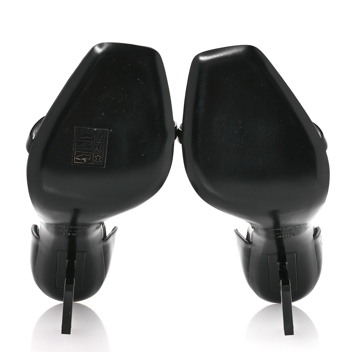 Patent Calfskin Opyum 110 Sandals 39.5 Black Gold