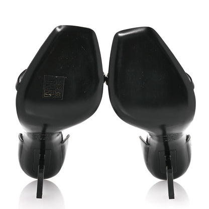 Saint Laurent Patent Calfskin Opyum 110 Sandals 39.5 Black Gold 6 of 9