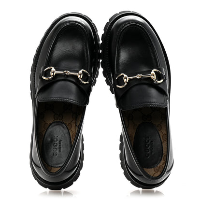 Gucci Real Betis Glamour Calfskin Horsebit Womens Mocassin Loafers 39 Black 5 of 10