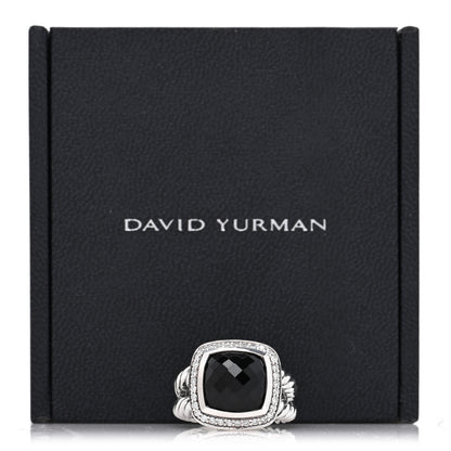 David Yurman Sterling Silver Diamond Black Onyx 11mm Albion Statement Ring 52 6 5 of 5