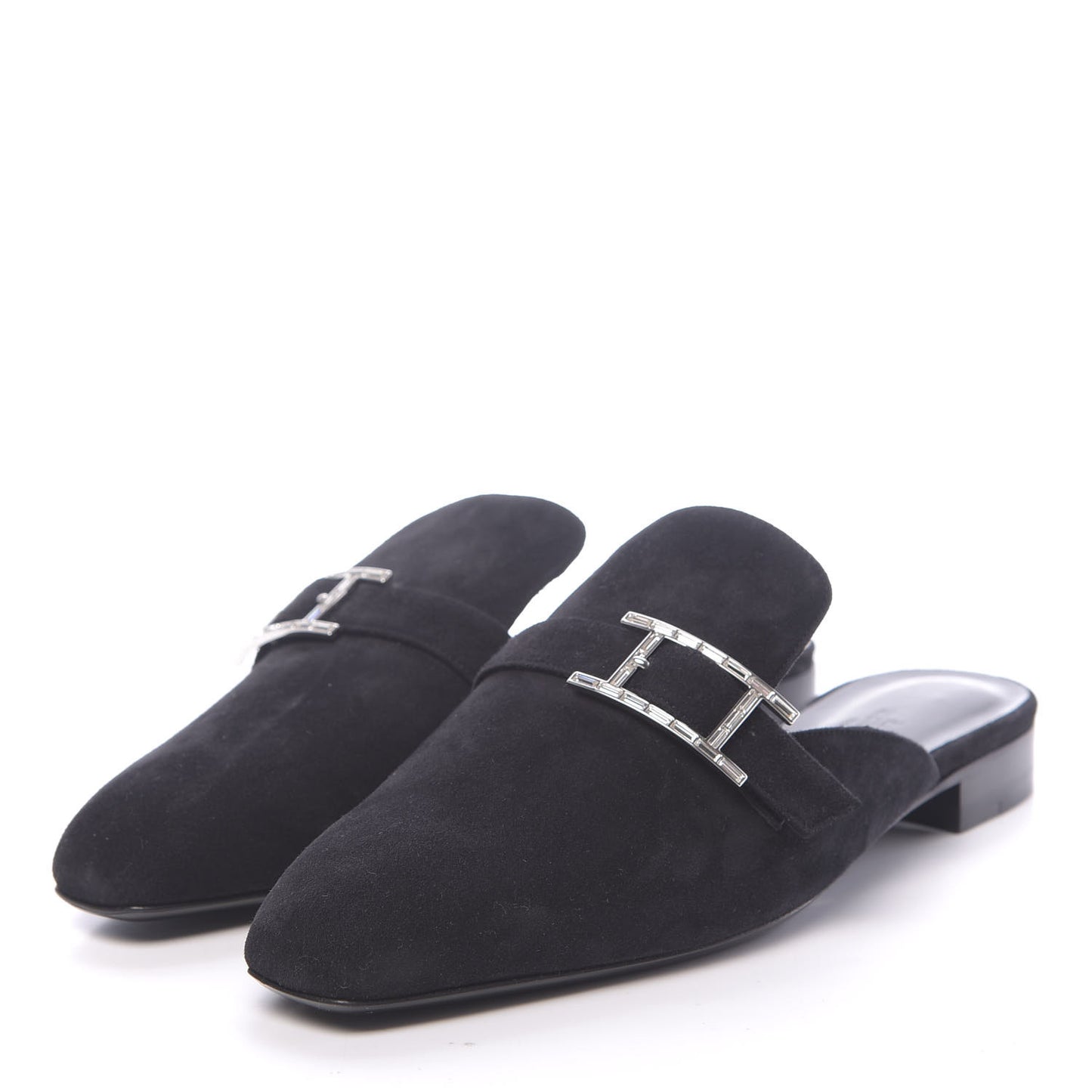 Velvet Goatskin Beauty Mules 37 Black