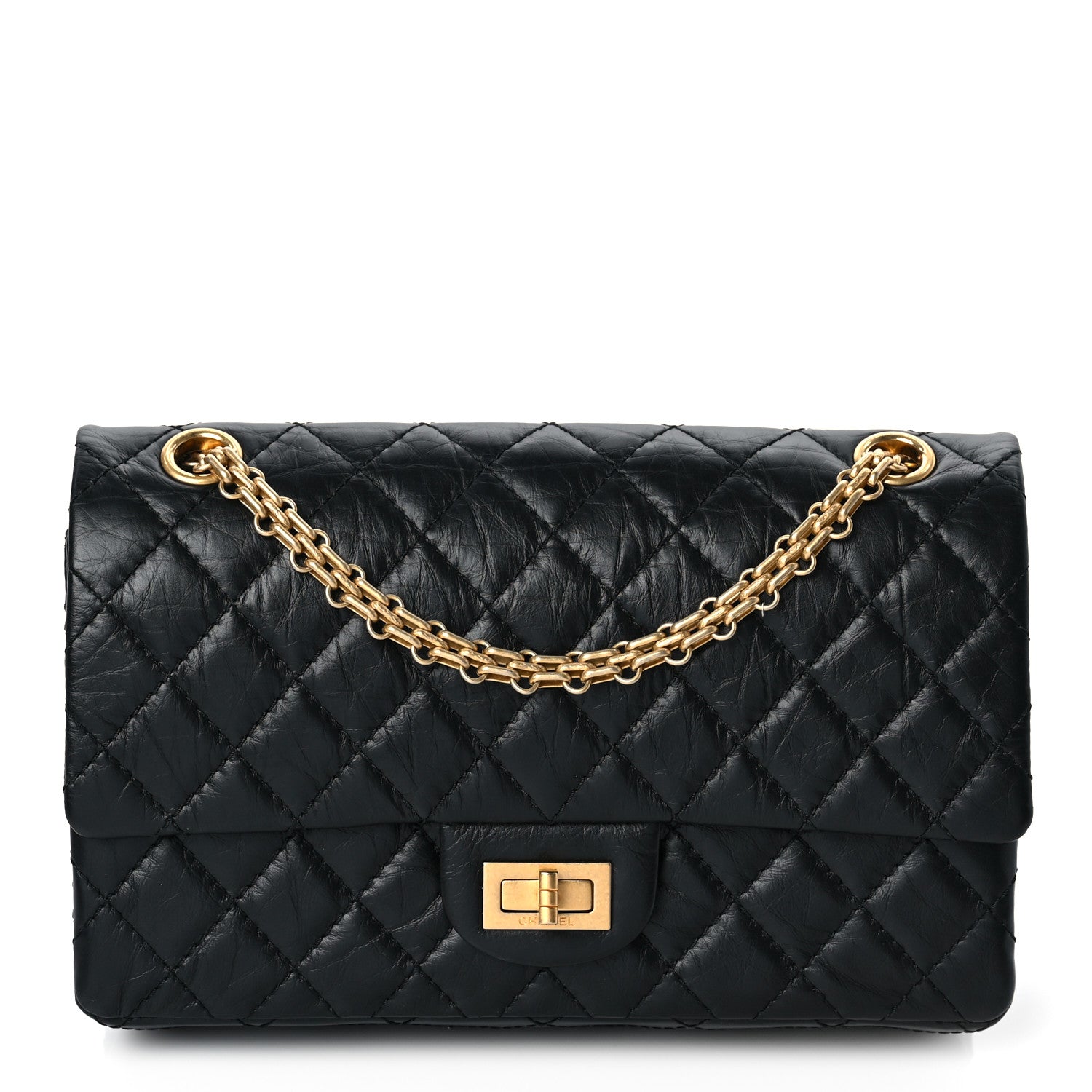 Chanel Aged Calfskin Quilted 2.55 Reissue 225 Flap Black 1 of 8