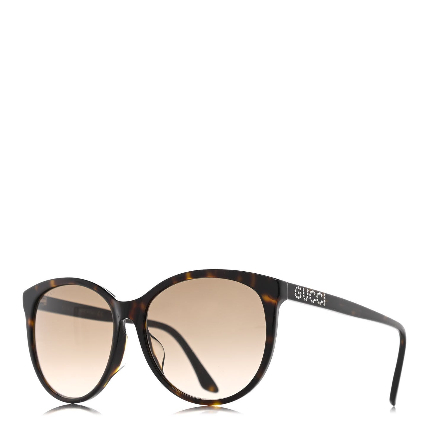 Acetate Round Frame Crystal Sunglasses GG0729SA Brown