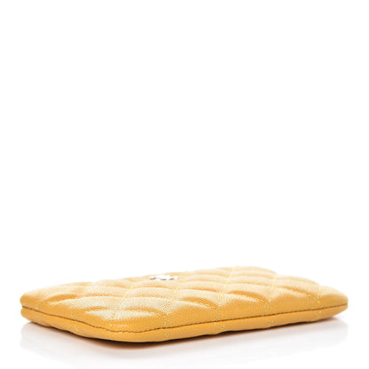Chanel Caviar Quilted Small Cosmetic Case Yellow 4 of 8