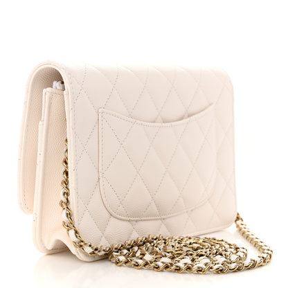 Chanel Caviar Quilted Wallet On Chain WOC White 3 of 12