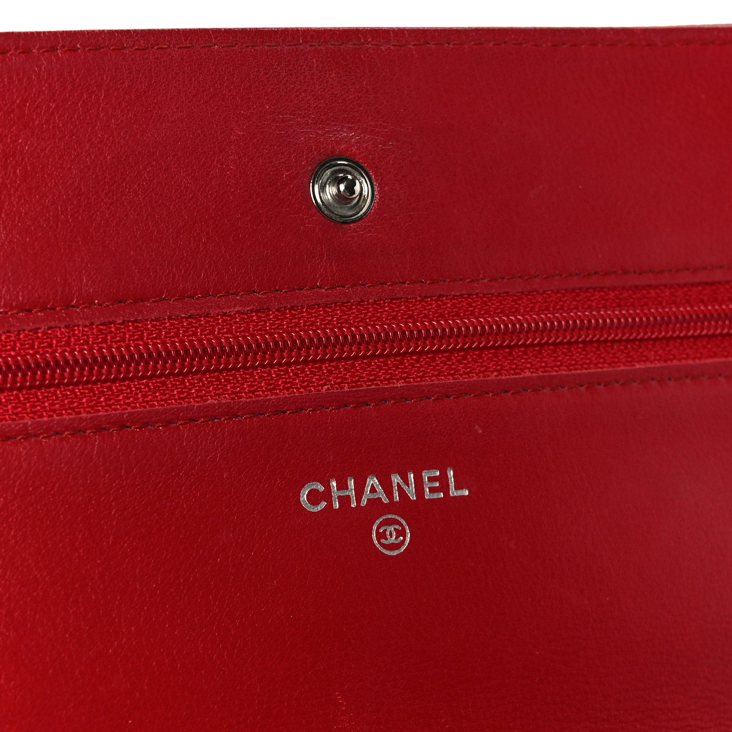 Chanel Caviar Timeless CC Wallet on Chain WOC Red 6 of 12