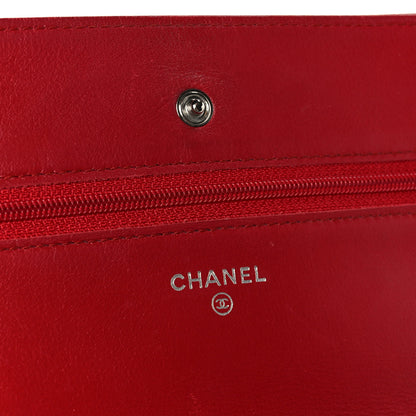 Chanel Caviar Timeless CC Wallet on Chain WOC Red 6 of 12