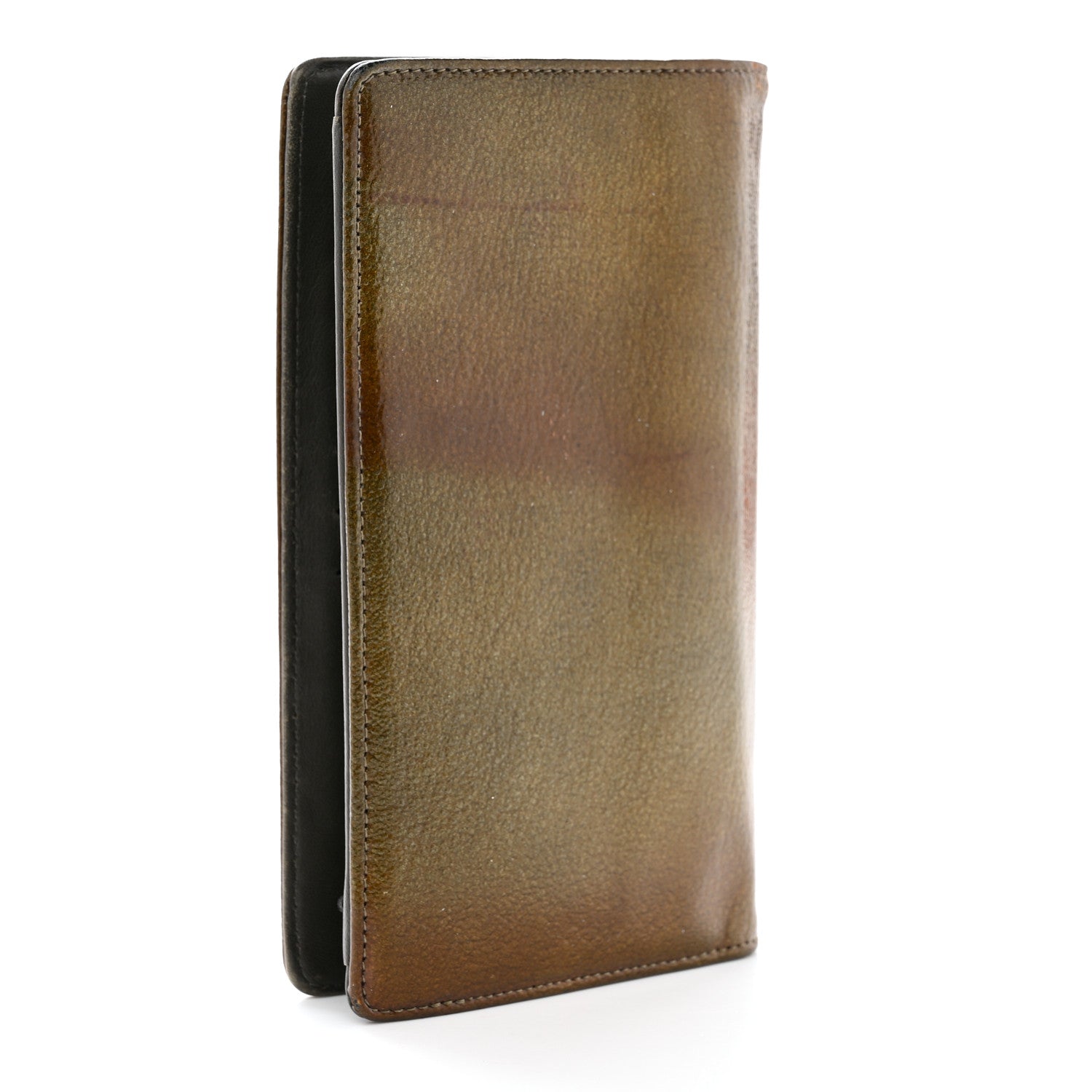 Chanel Grained Patent CC Yen Wallet Brown 3 of 8