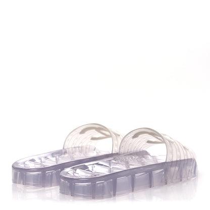 Chanel PVC Transparent CC Flat Slide Sandals 38 White 5 of 11