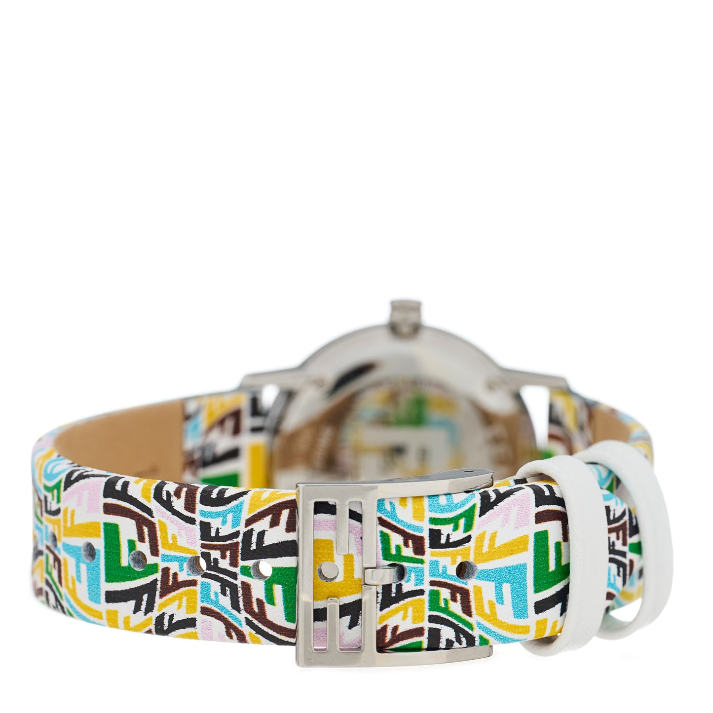 X SARAH COLEMAN Stainless Steel Calfskin 29mm FF Fish Eye Fendi Multi Quartz Watch