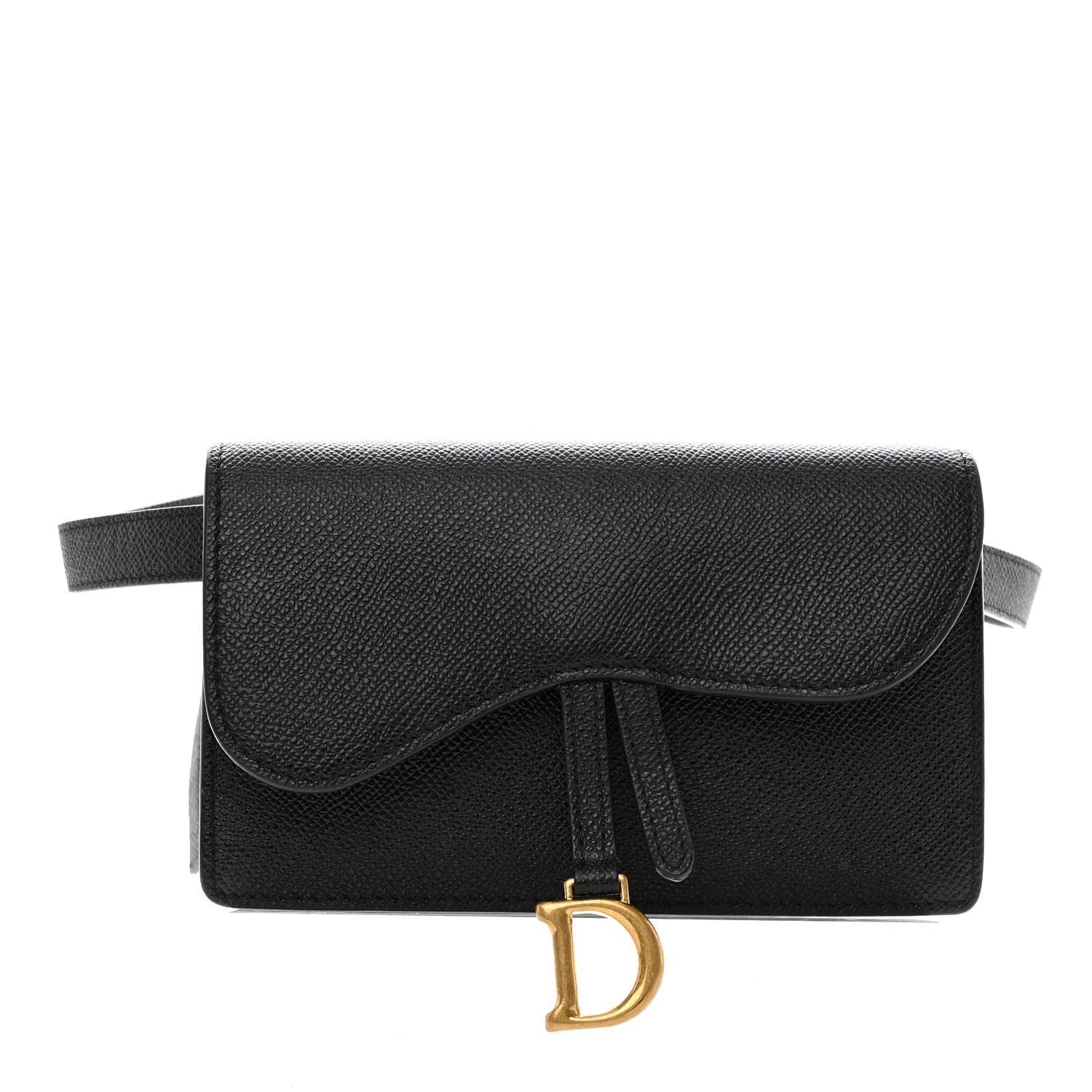 Christian Dior Grained Calfskin Saddle Belt Bag Black 1 of 13