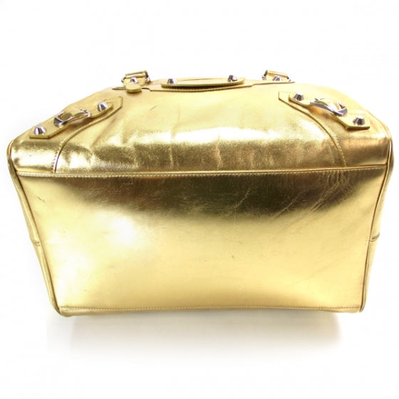 Balenciaga Leather Bowling Bag Gold 4 of 13