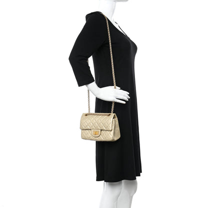 Chanel Metallic Aged Calfskin Quilted 2.55 Reissue Mini Flap Light Gold 2 of 12